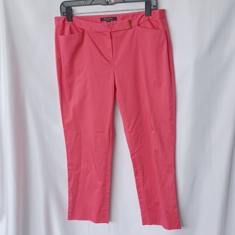 Brooks Bothers Natalie Cropped Pants, size 8, Bright Pink, 22" Inseam
